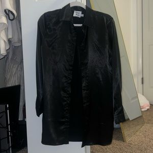 Satin button down shirt